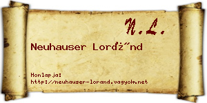 Neuhauser Loránd névjegykártya